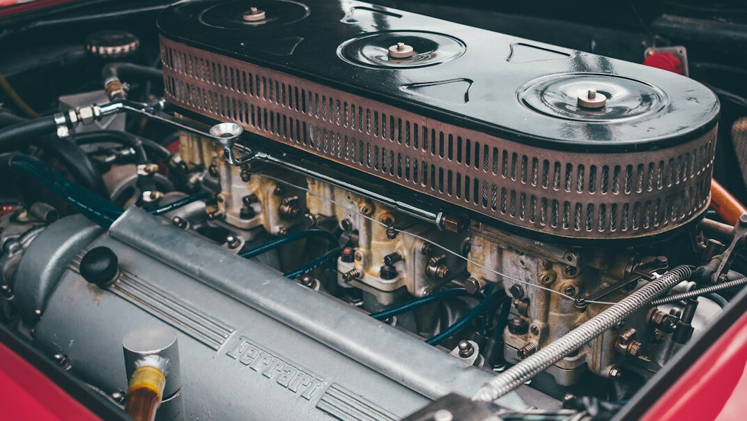 luxury car engine close up