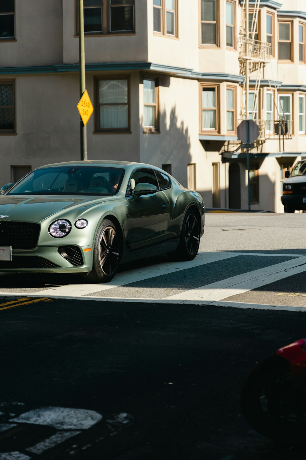 luxury car parked on street