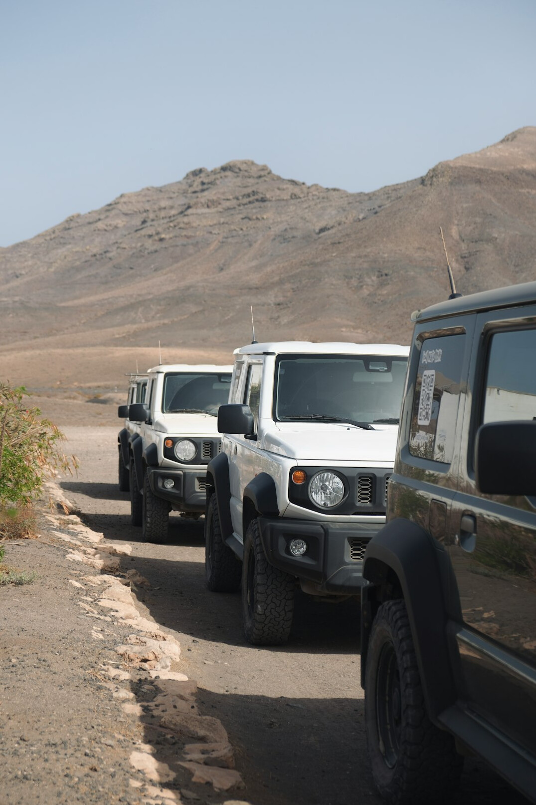 off road jeep on mountain trail